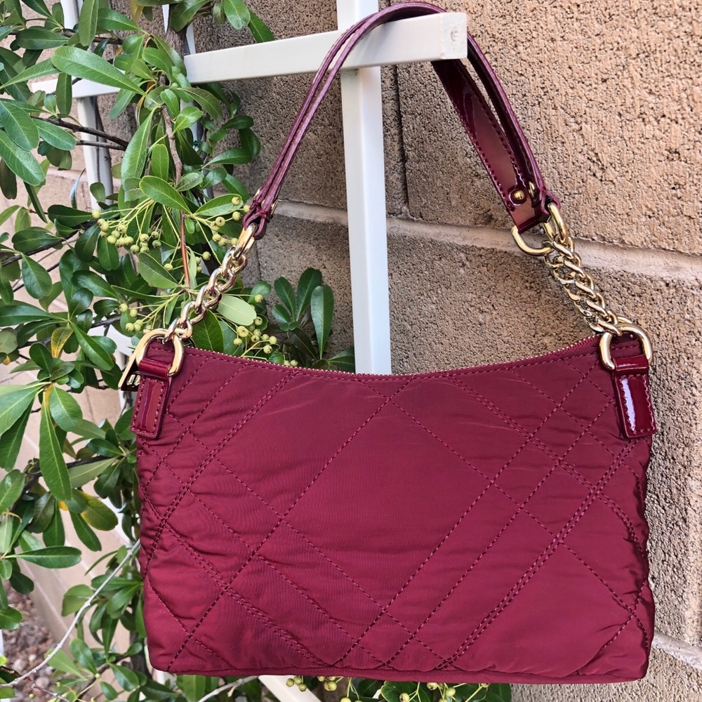 Talbots Quilted and Patented Gold Chain Mini Bag